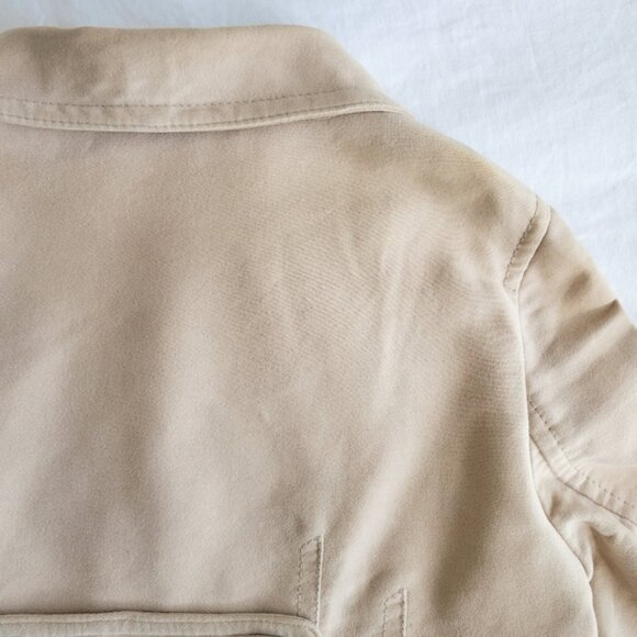 Ann Taylor Empire Waist Cotton Pea Coat Tan M - Picture 6 of 9